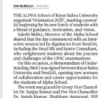 Media  coverage of MoU Signed Between Rayat Bahra University and NextIAS During Orientation