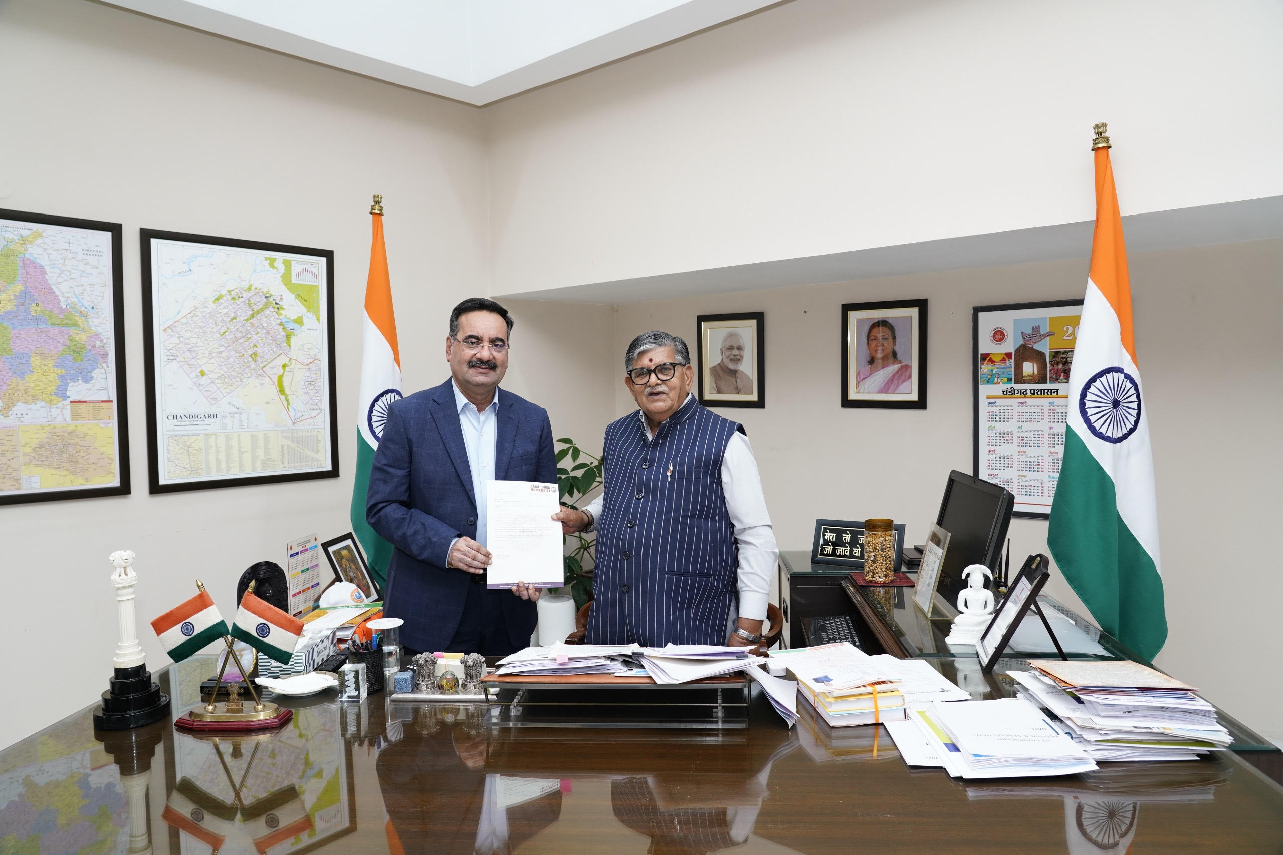 Chairman Gurvinder Singh Bahra with Hon’ble Governor of Punjab, Shri Gulab Chand Kataria at  Raj Bhavan