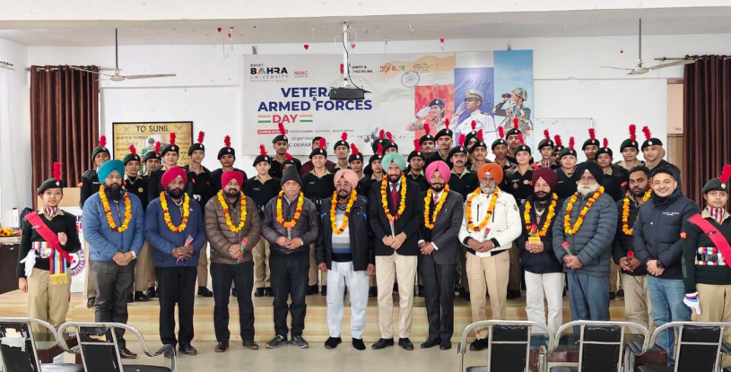 NCC Cadets Salute Veterans at Rayat Bahra University on Armed Forces Day 2026